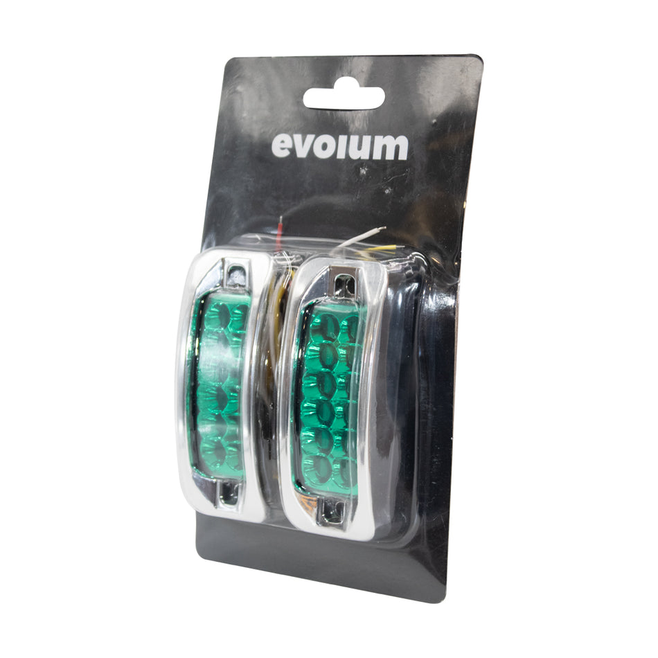 Plafón Led Rectangular 3.5¨ Con Bisel Cromo C/Estrobo Tr120 Verde