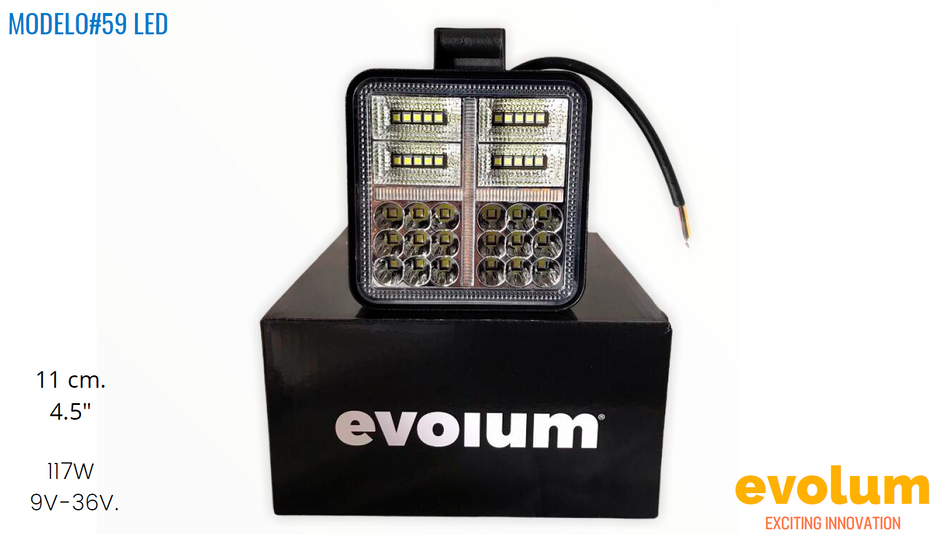 Faro Cuadrado Modelo 59 LED 117W