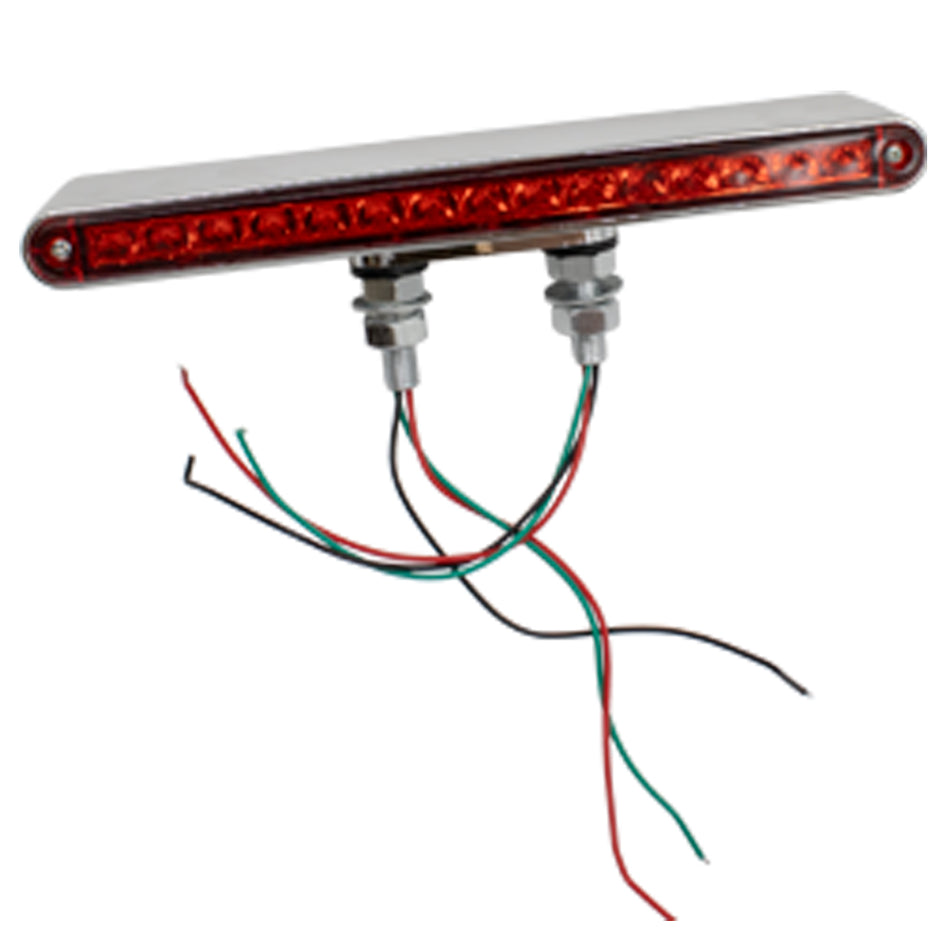 Plafón Led Rectangular 12¨ Con Bisel Cromo Luz Fija S249 Ámbar/Rojo