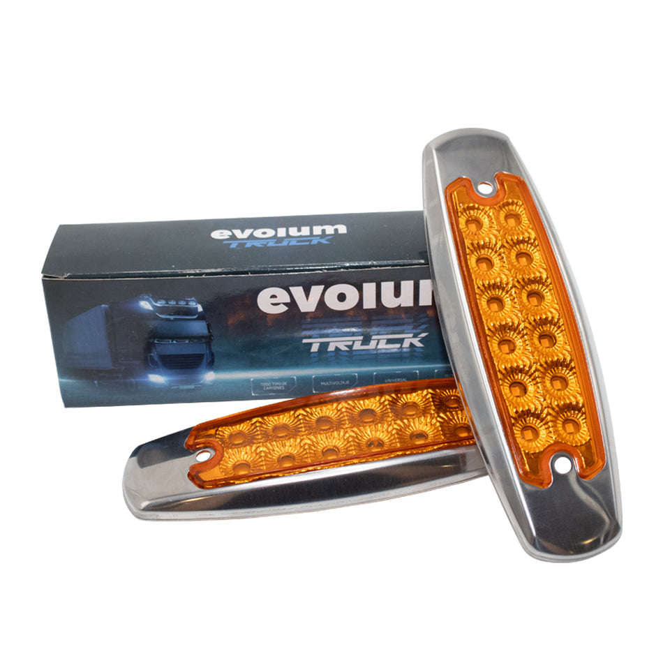 Plafón Led Rectangular 6.5¨ Con Bisel Cromo C/Estrobo S016 Ámbar