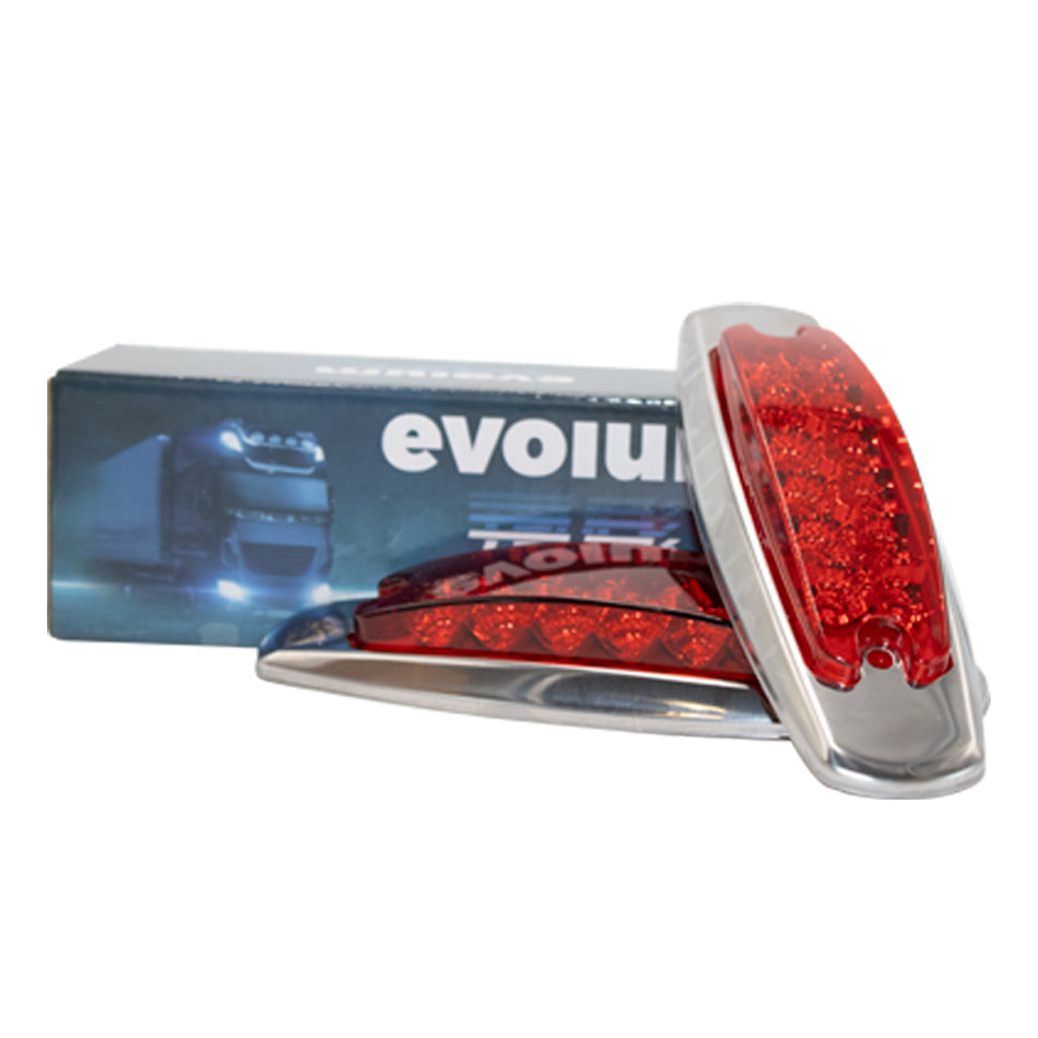 Plafón Led Rectangular 6.5¨ Con Bisel Cromo C/Estrobo S143 Rojo