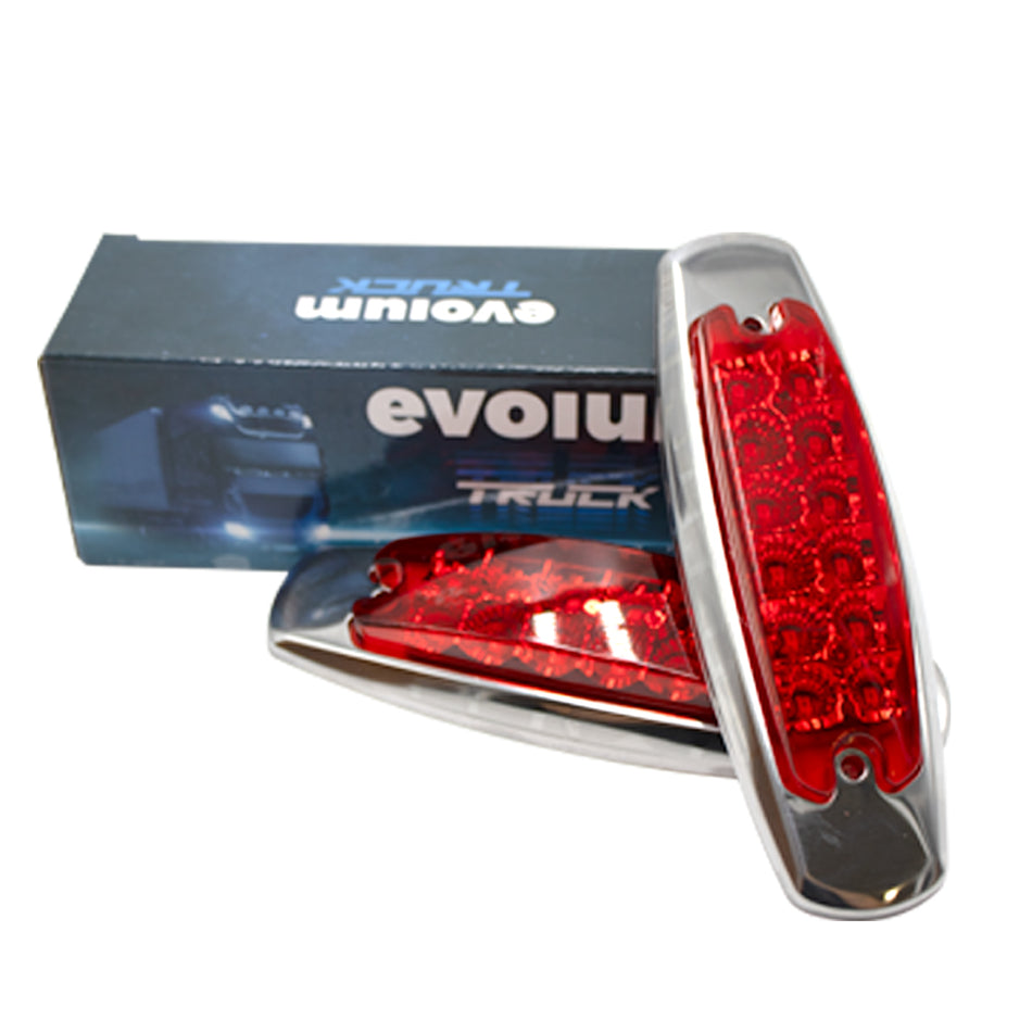 Plafón Led Rectangular 6.5¨ Con Bisel Cromo C/Estrobo S143 Rojo