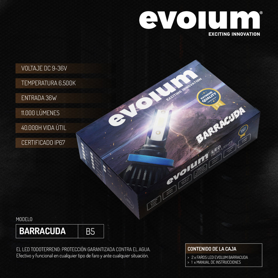 Focos Led Faros Kit Automotriz Barracuda H13