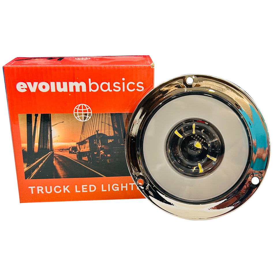 Plafon Circular 4" C/Bisel Cromo Modelo BAS-001