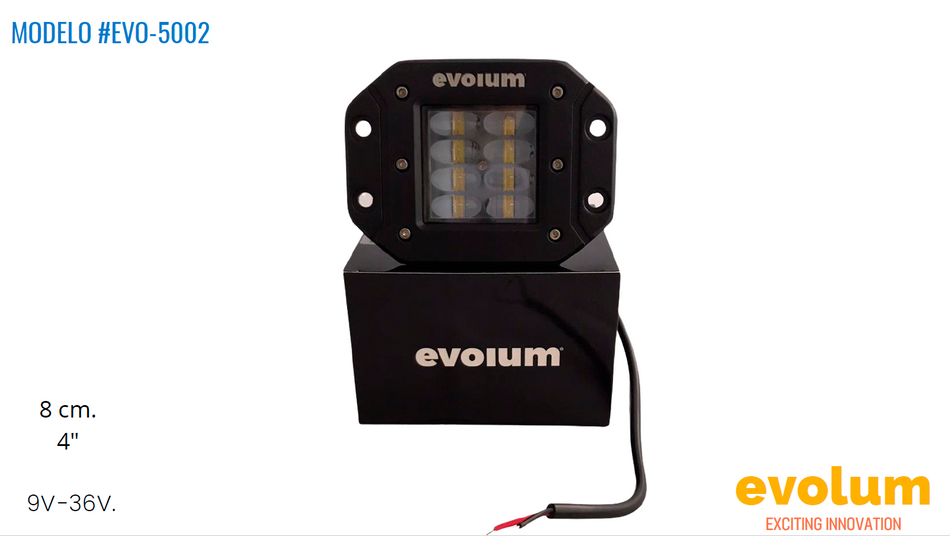 Faro Cuadrado Hiperled, 8 Leds Con Estrobo Evo-5002