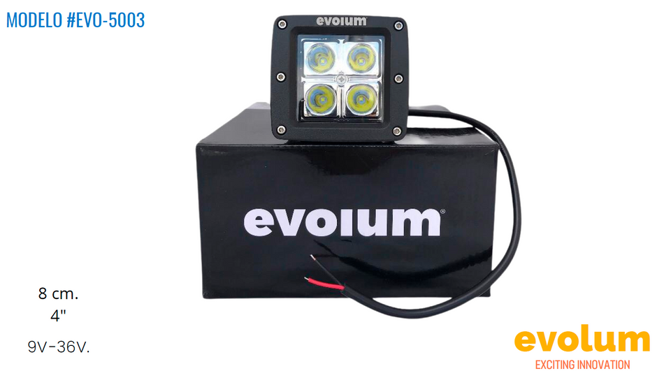 Faro Cuadrado Hiperled, 4 Leds Con Estrobo Evo-5003