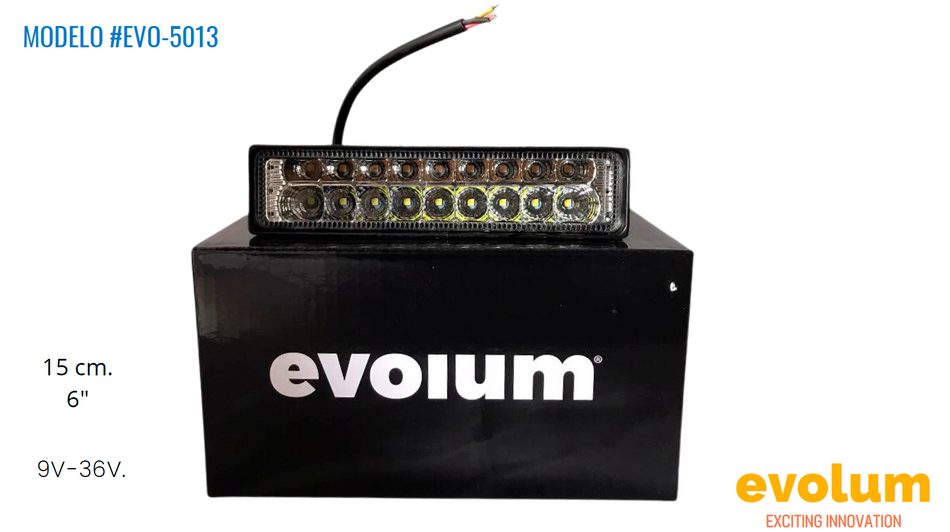 Faro Rectangular Hiperled, 18 Leds Con Estrobo Evo-5013