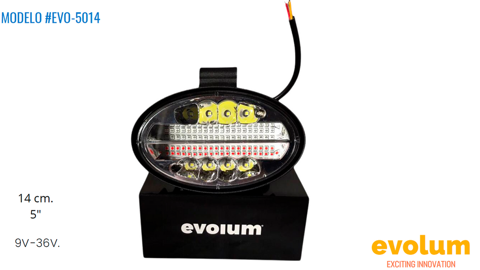 Faro Ovalado Hiperled, 8 Leds Con Estrobo Evo-5014