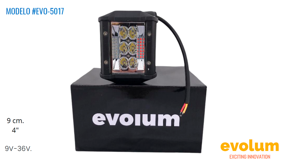 Faro Rectangular Hiperled, 6 Leds Con Estrobo Evo-5017