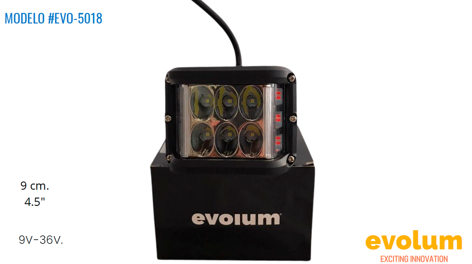 Faro Rectangular Hiperled, 6 Leds Con Estrobo Evo-5018