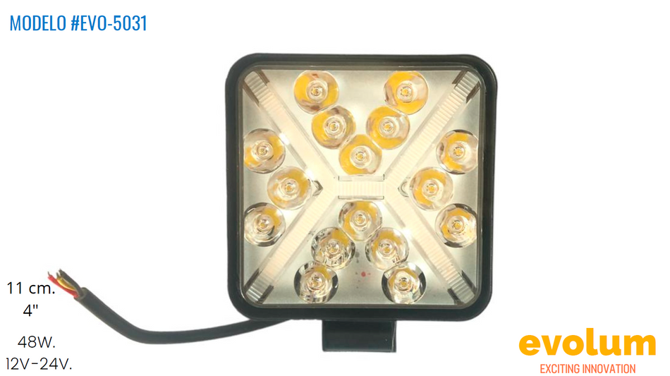 Faro Cuadrado Hiperled, Led Con Estrobo Evo-5031