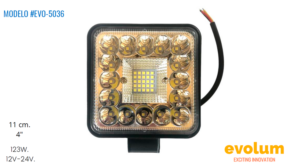 Faro Cuadrado Hiperled, Led Con Estrobo Evo-5036