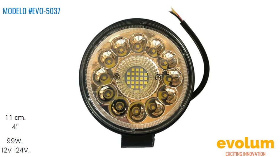 Faro Circular Hiperled, Led Con Estrobo Evo-5037