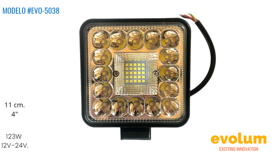 Faro Cuadrado Hiperled, Led Con Estrobo Evo-5038