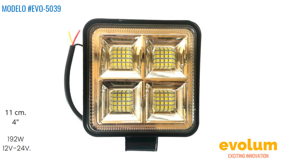 Faro Cuadrado Hiperled, Led Con Estrobo Evo-5039