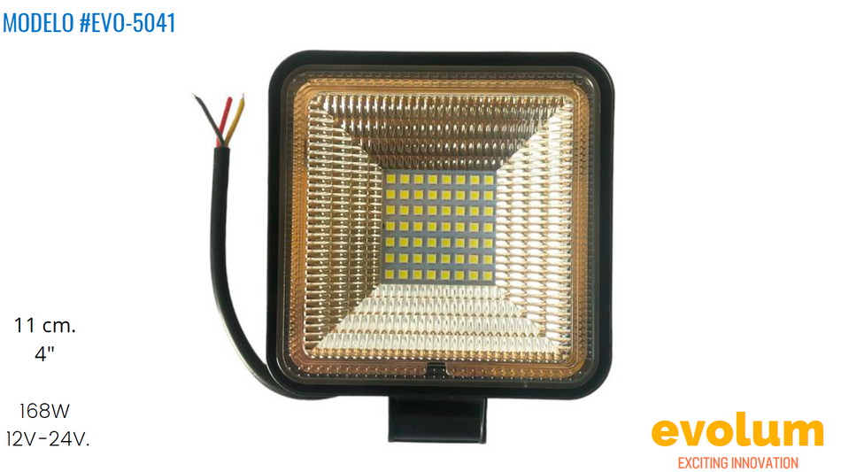 Faro Cuadrado Hiperled, Led Con Estrobo Evo-5041