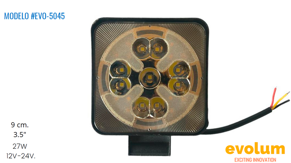 Faro Cuadrado Hiperled, Led Con Estrobo Evo-5045