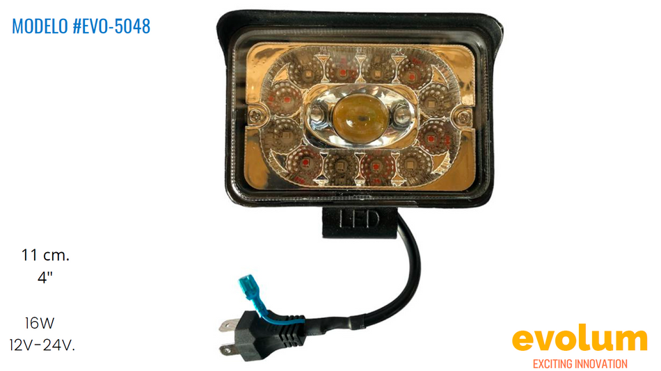 Faro Rectangular Hiperled, Led Con Estrobo Evo-5048