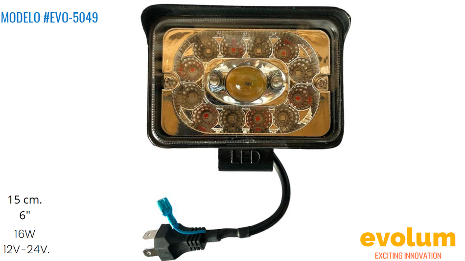 Faro Rectangular Hiperled, Led Con Estrobo Evo-5049