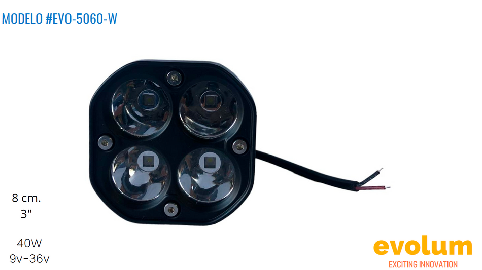 Faro Cuadrado Hiperled, Led Con Estrobo Evo-5060