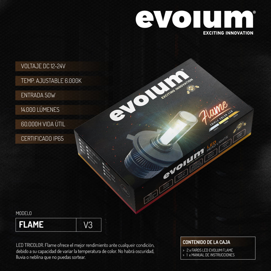 Focos Led Faros Kit Automotriz Flame H1