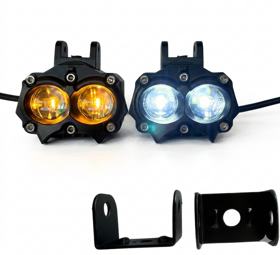 Par Faros Auxiliares Proyector 3" Bicolor Fija/Estrobo EVO-5071