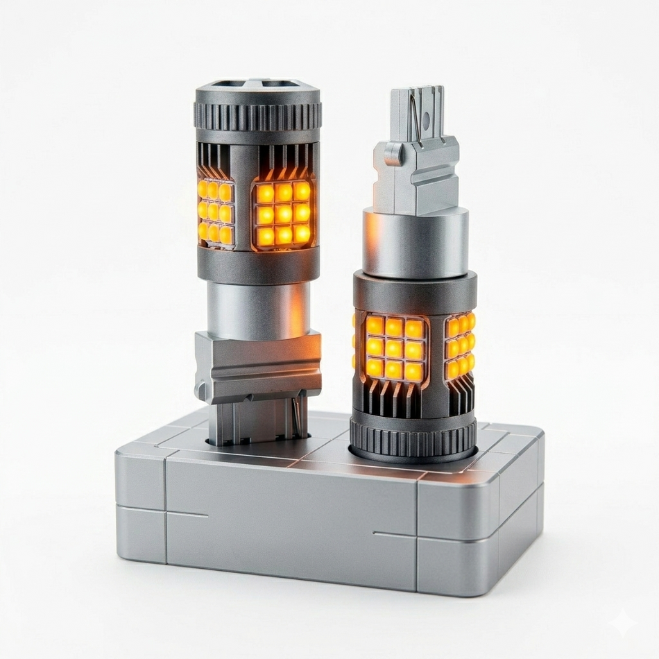 Par Foco Led Bombilla de Pellizco 3156 Ventilador con Estrobo