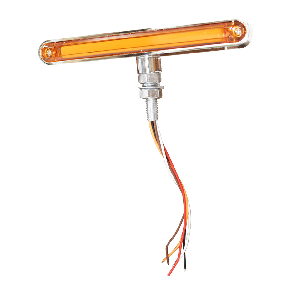 1 Plafón Rectangular 6.5" Multivoltaje Función Con Estrobo Tr134 Ámbar/Rojo