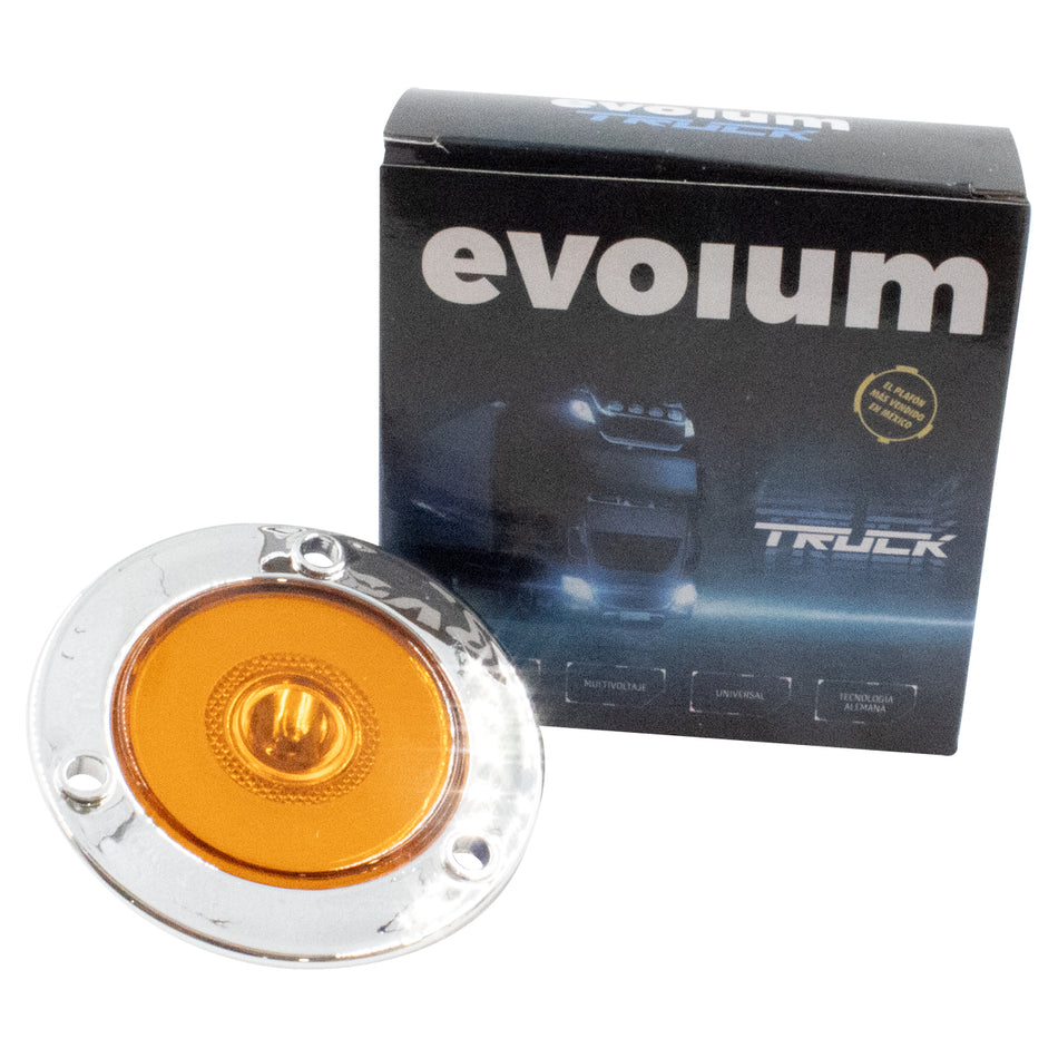 Plafón Redondo 4 Con Bisel Cromo 47led  C/estrobo Tr109 Ámbar