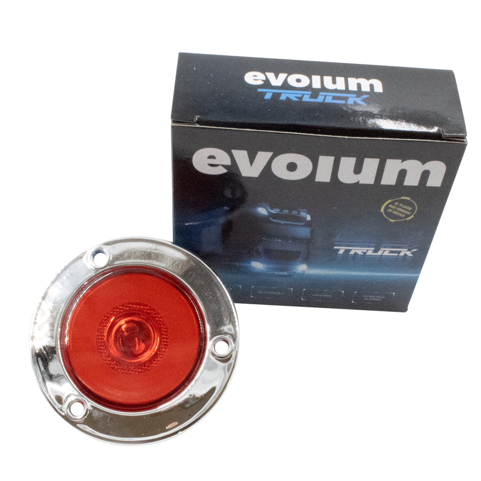 Plafón Redondo 4 Con Bisel Cromo 47led  C/estrobo Tr109 Rojo