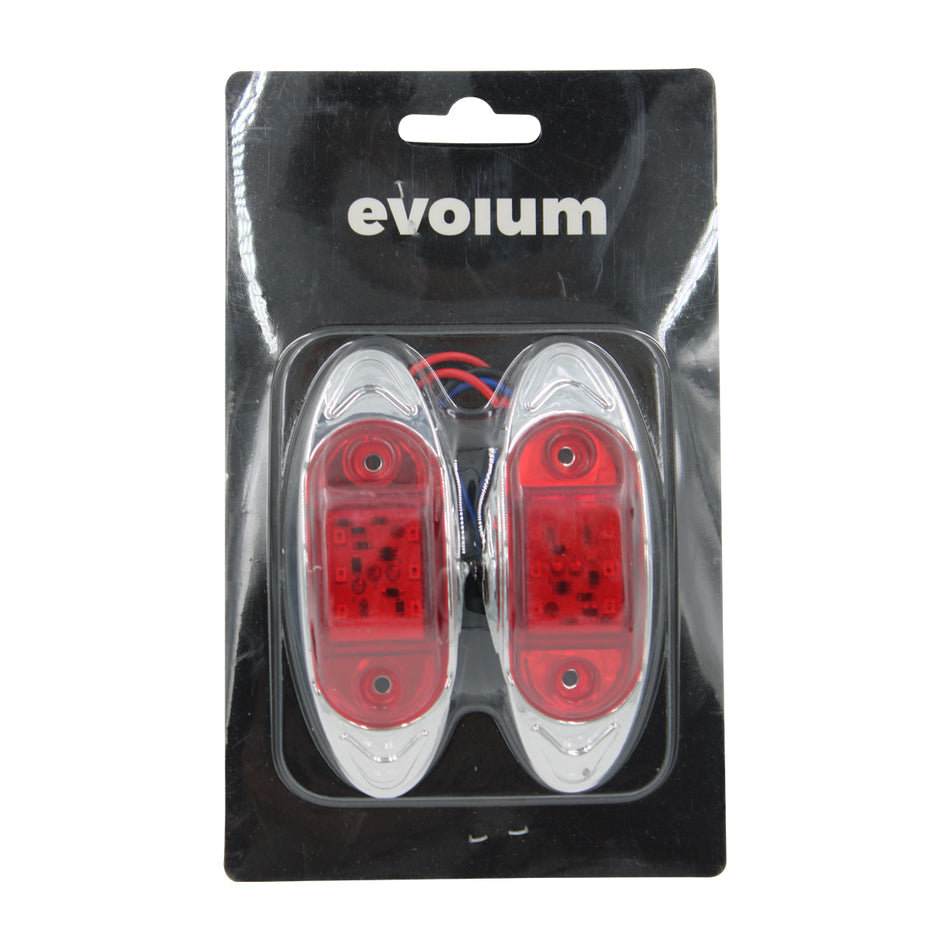 Plafón Ovalado 4 Luz Fija Y Con Estrobo TR111 Rojo