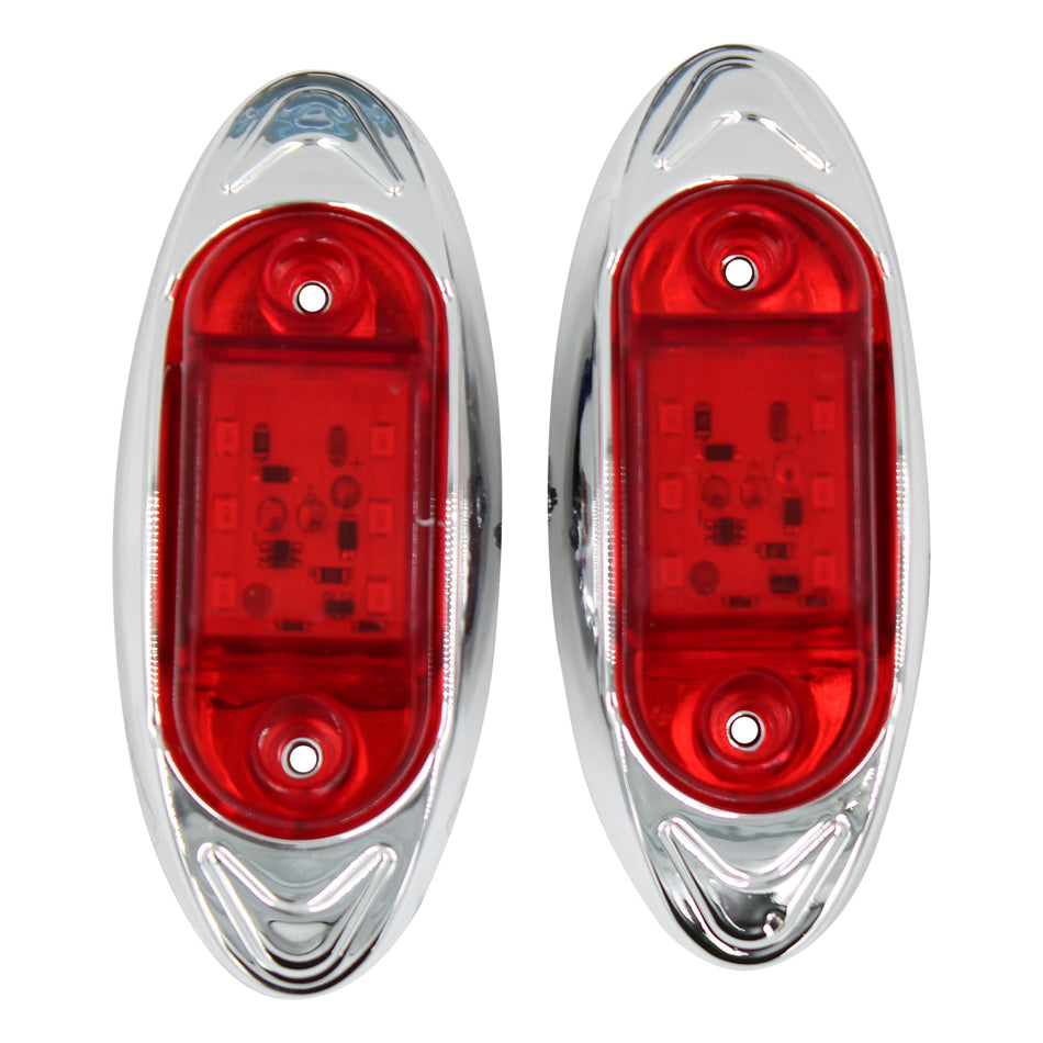 Plafón Ovalado 4 Luz Fija Y Con Estrobo TR111 Rojo