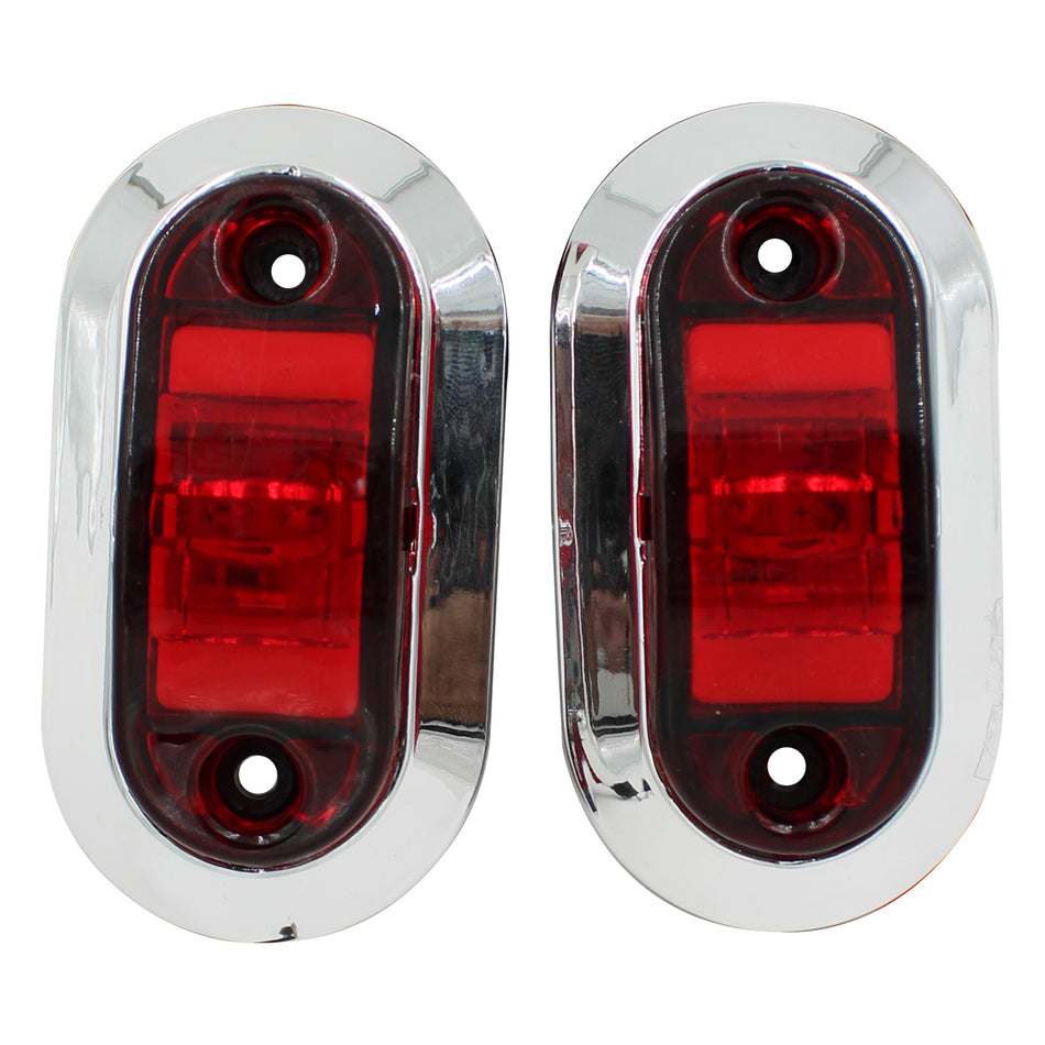 Plafón Ovalado 4 Luz Fija Y Con Estrobo TR112 Rojo