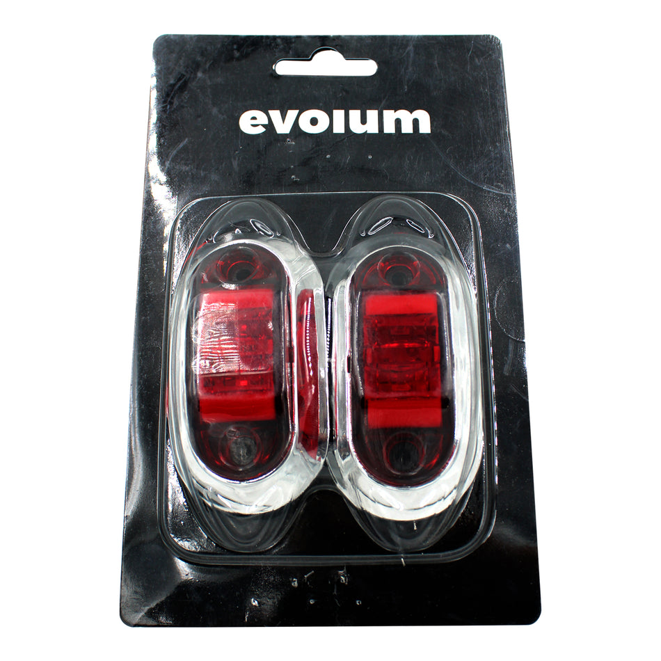 Plafón Ovalado 4 Luz Fija Y Con Estrobo TR112 Rojo