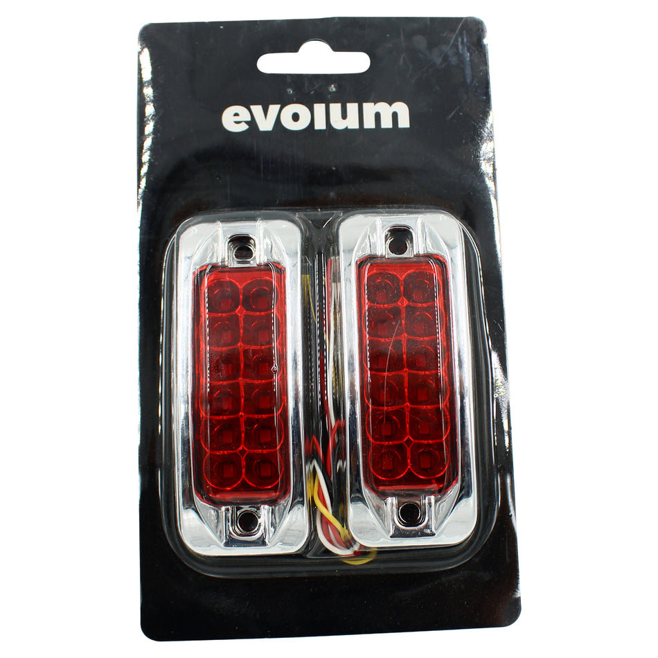 Plafón Led Rectangular 3.5¨ Con Bisel Cromo C/Estrobo Tr120 Rojo