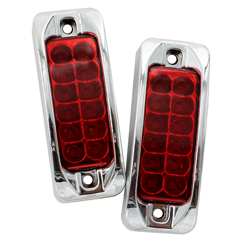 Plafón Led Rectangular 3.5¨ Con Bisel Cromo C/Estrobo Tr120 Rojo