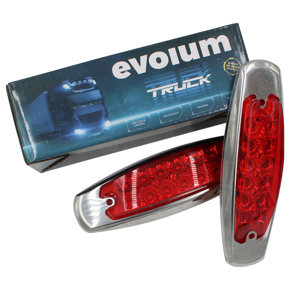 Plafón Led Rectangular 6¨ Con Bisel Cromo C/Estrobo Tr122 Rojo