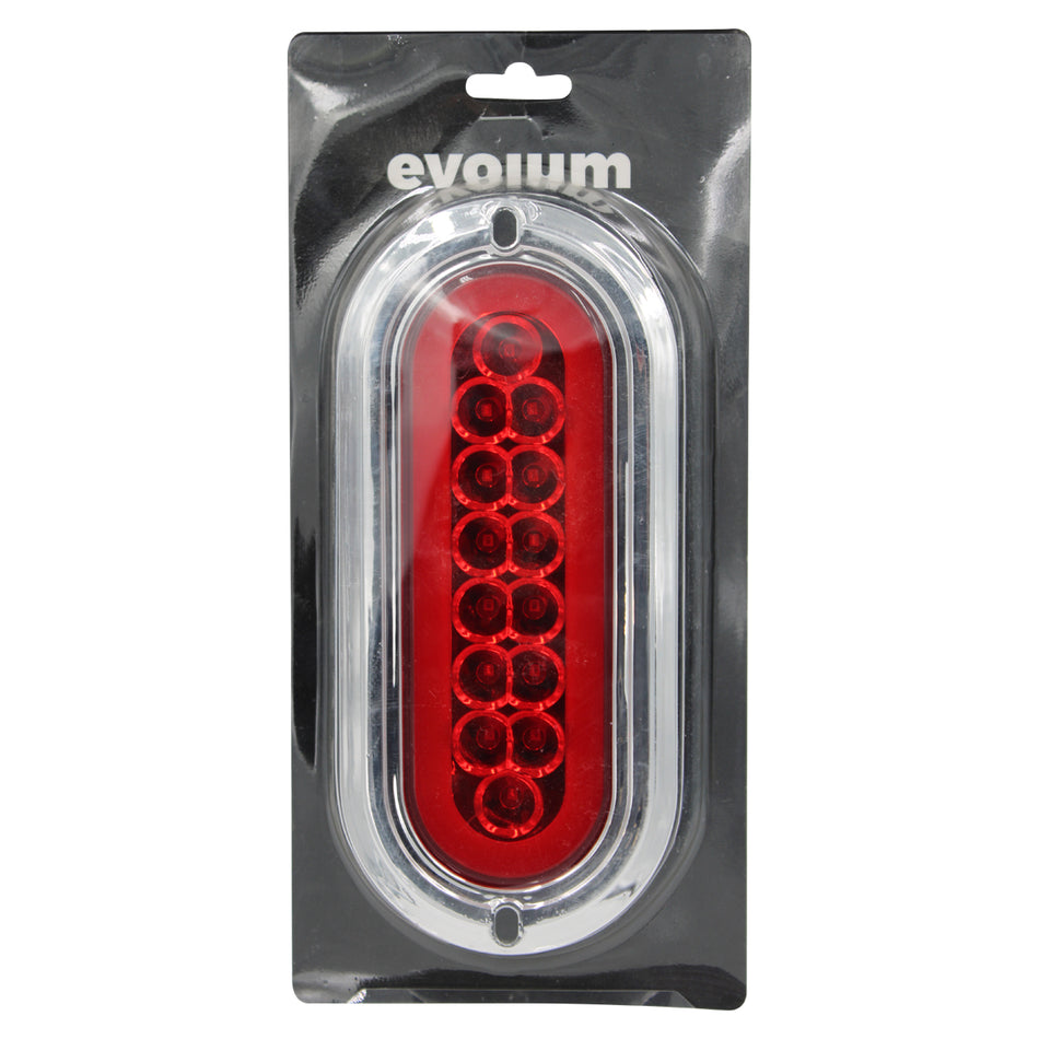 Plafón Led Rectangular 6.5¨ con Bisel Cromo C/Estrobo Tr124 Rojo