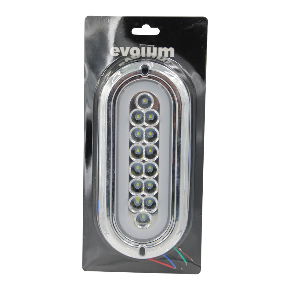 Plafón Led Rectangular 6.5¨ con Bisel Cromo C/Estrobo Tr124 Blanco