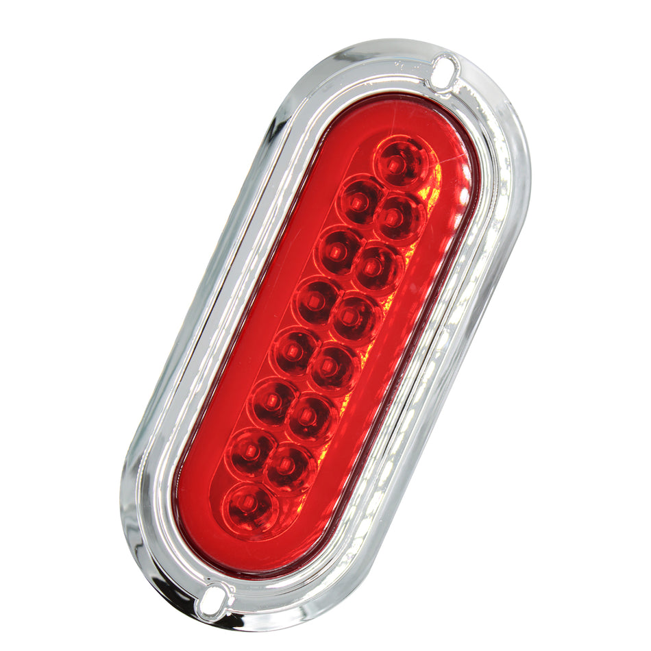 Plafón Led Rectangular 6.5¨ con Bisel Cromo C/Estrobo Tr124 Rojo