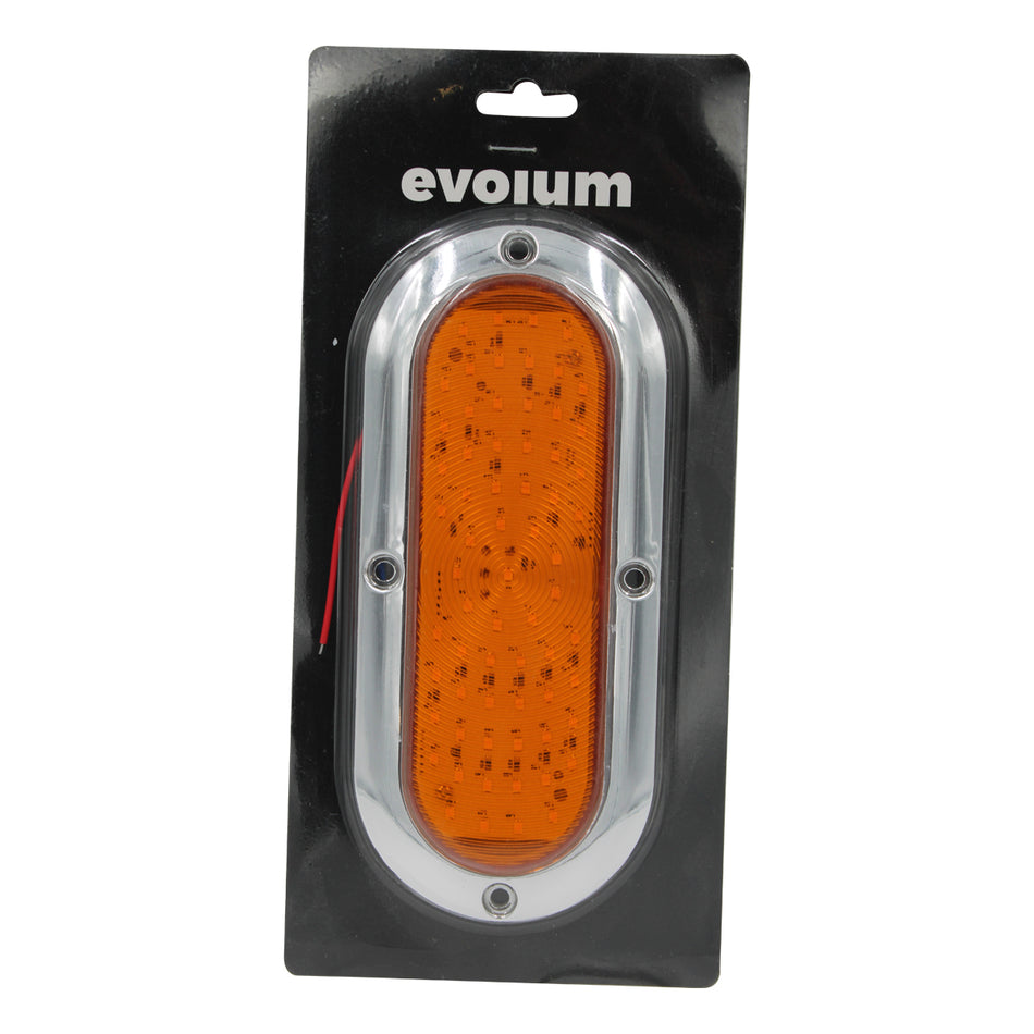 Plafón Led Rectangular 7.5¨ con Bisel Cromo C/Estrobo Tr125 Ambar