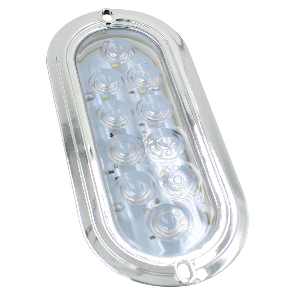 Plafón Led Rectangular 6¨ con Bisel Cromo C/Estrobo X004 Blanco