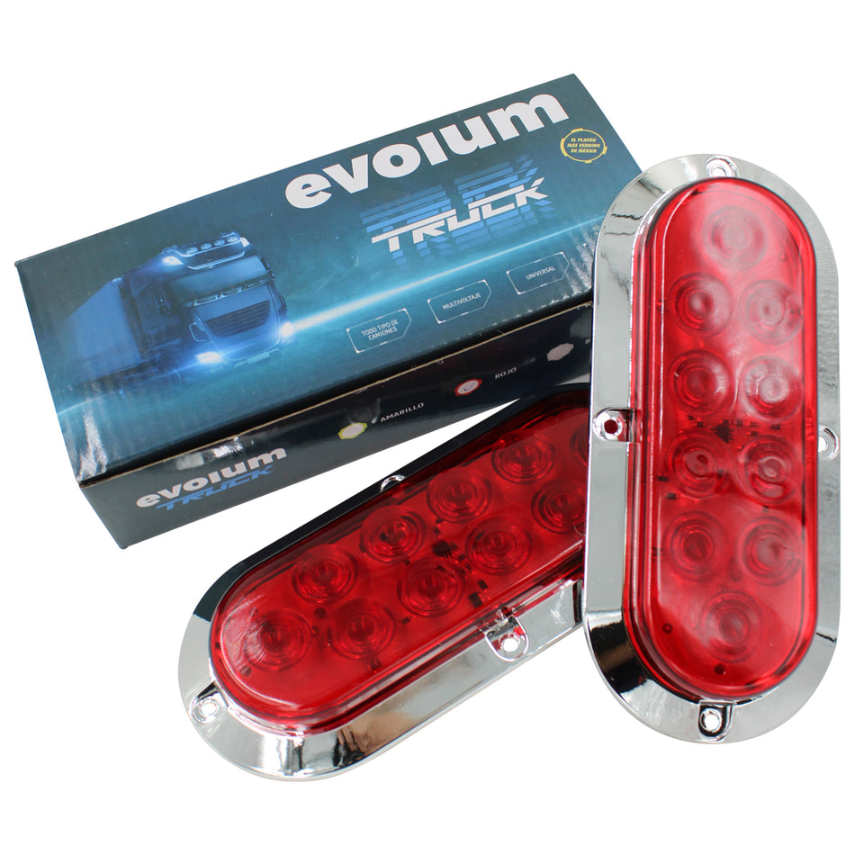 Plafón Led Rectangular 6¨ con Bisel Cromo C/Estrobo X005 Rojo