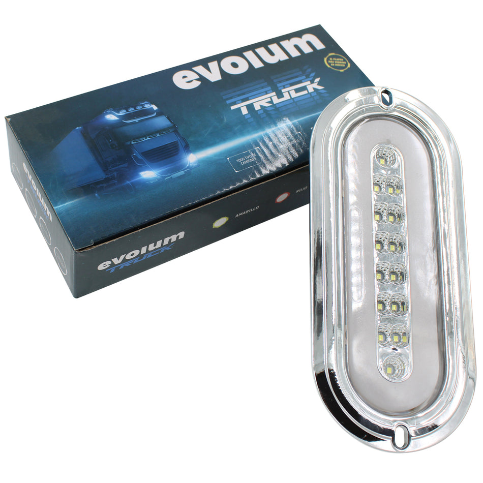 Plafón Led Rectangular 6¨ con Bisel Cromo C/Estrobo X009 Blanco