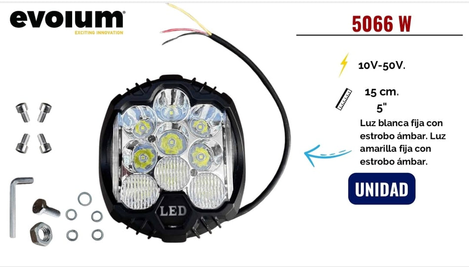 Faro Circular Hiperled, Led Con Estrobo Evo-5066