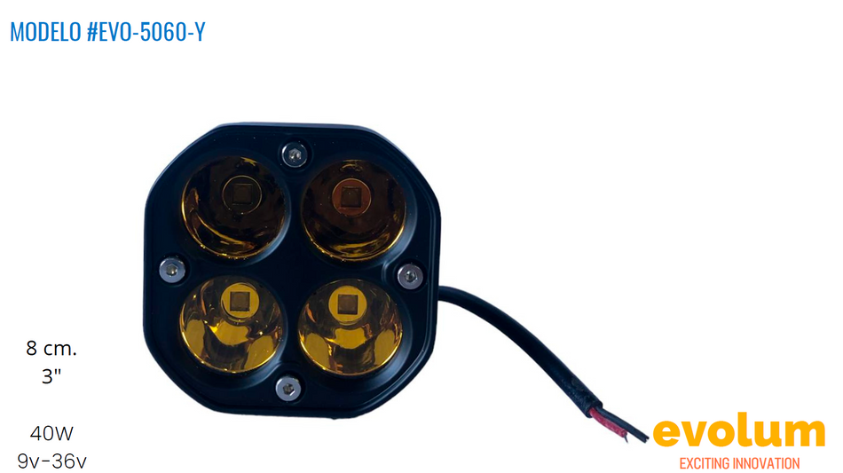 Faro Cuadrado Hiperled, Led Con Estrobo Evo-5060