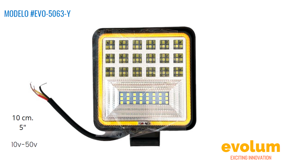 Faro Cuadrado Hiperled, Led Con Estrobo Evo-5063